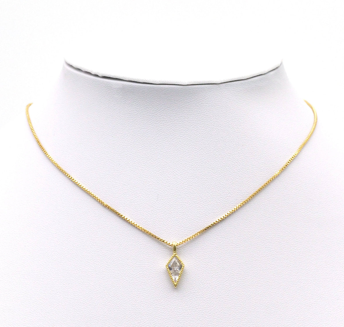 Gold Rhombus CZ Arrows Charm, Sku#B211