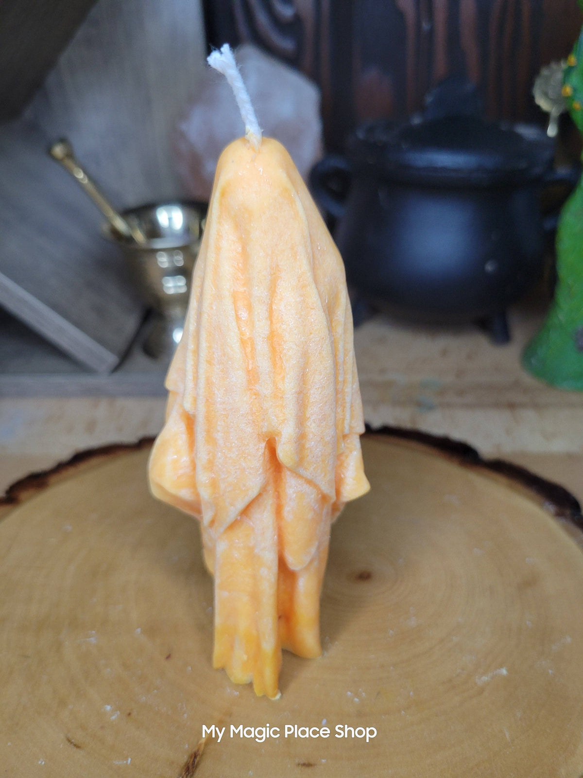 Ghost Handmade Candle , Palm wax Candle , Halloween Candle , white Ghost candle: Pink