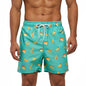 Mens Fashionable Sports Beach Shorts With 3D Digital Print, European And American Style