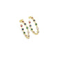 Gold Colorful CZ Hoop Earrings, Sku#LD465