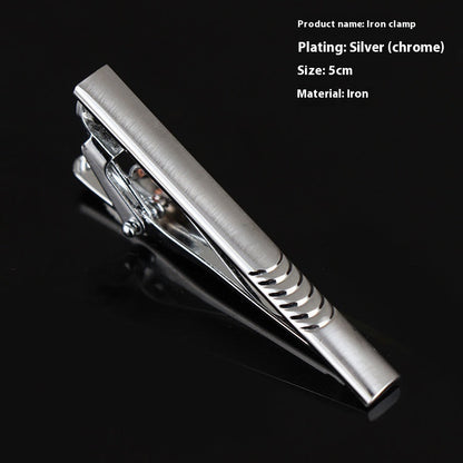 Men's Formal Wear Business Silver Simple Fashion Short Tie Clip