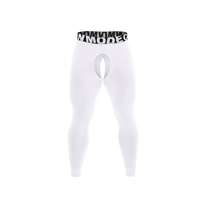 Men's Slim-fit Thermal Underwear Sexy Open-end Breathable Off-free Bottoming Long Pants