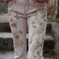 Womens Denim Jeans  Womens Trousers With Colorful 3D Floral Prints