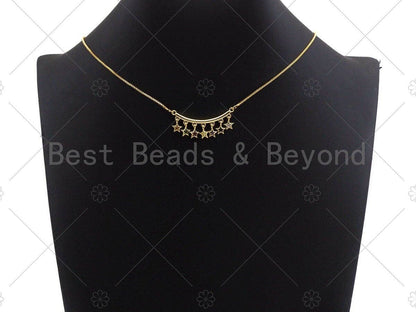 Rainbow CZ Star Bagette CZ Dangle Connector, Princess Cut Dangle,  Star Rectangle Shape Necklace Pendant, 13x36mm, sku#JL01