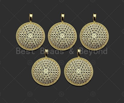 Gold Filled CZ Micro Pave Round Honeycomb Shape Pendant,18K Gold Filled Hive Charm, Necklace Bracelet Charm Pendant,20x27mm,Sku#LK356