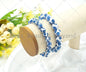 Natural Blue White Tibetan Agate Stretchy Bracelet