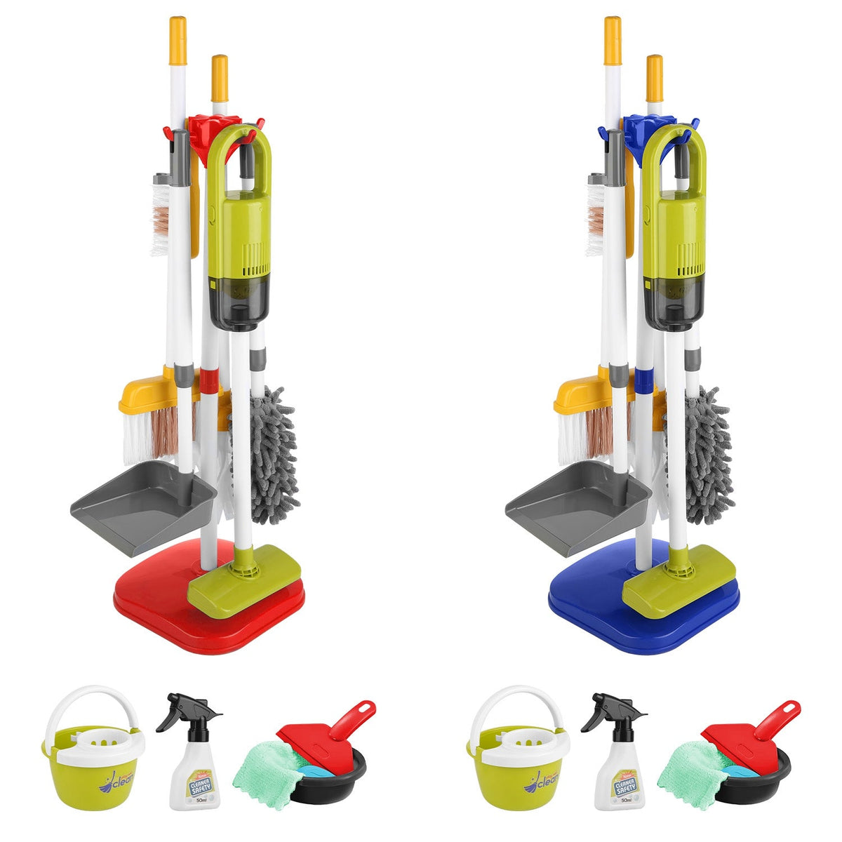 Kids Cleaning Toy Set with Vacuum, Broom & Stand - 14pc