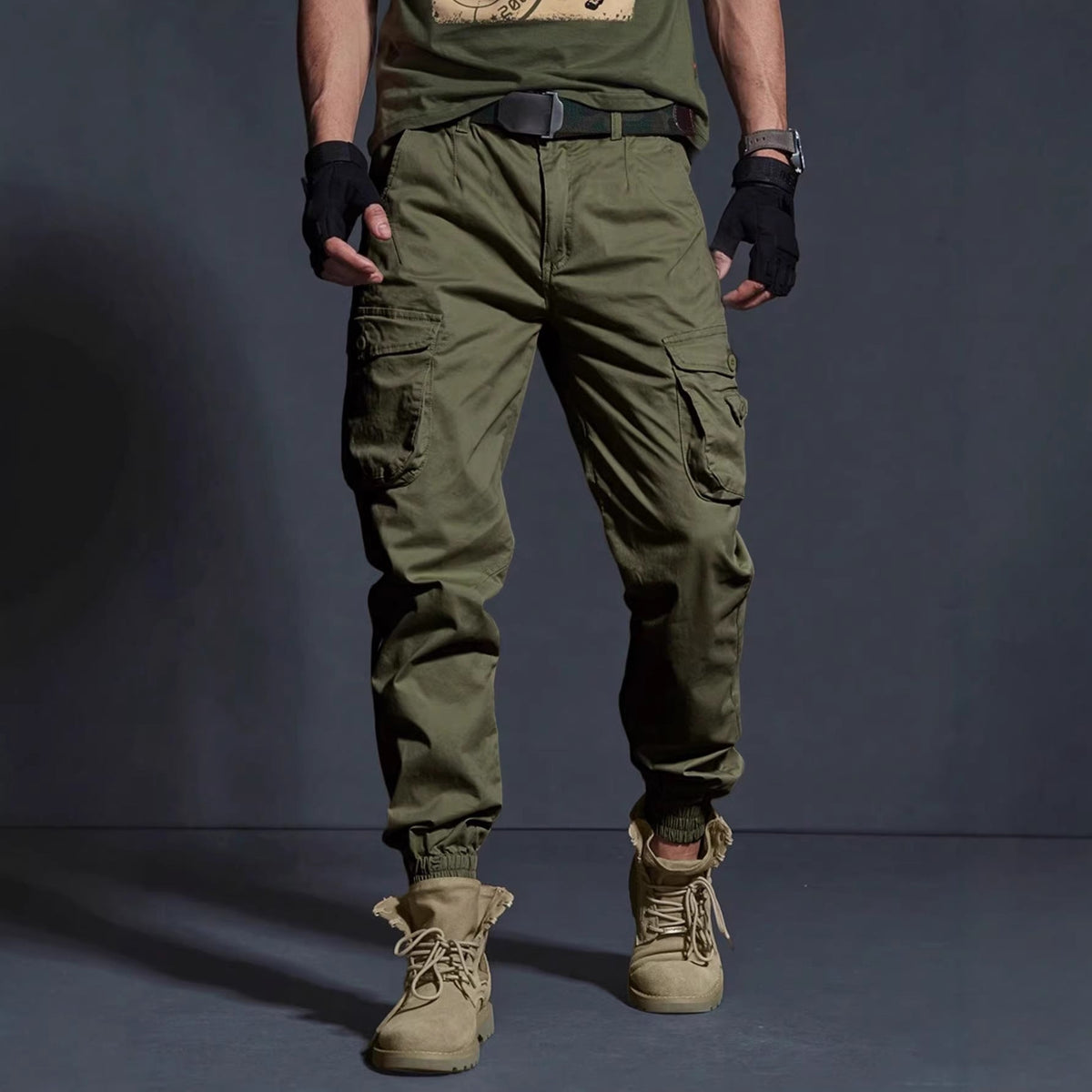 Mens American-style Multi-pocket Outdoor Sports Casual Pants