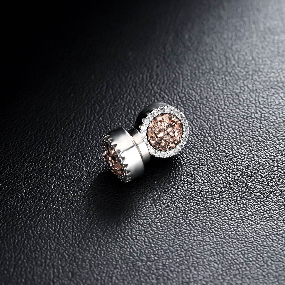 Magnetic Round Halo Stud Earrings for Men Women, Multicolor Crystal Cluster Non-Piercing Clip On