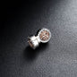 Magnetic Round Halo Stud Earrings for Men Women, Multicolor Crystal Cluster Non-Piercing Clip On
