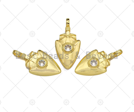 CZ Micro Pave Arrowhead Shape Pendant/Charm,sku#LK238