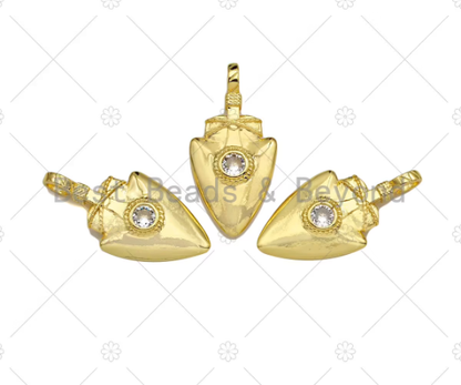CZ Micro Pave Arrowhead Shape Pendant/Charm,sku#LK238