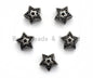 Black CZ Pave On Black Micro Pave Hollow Puffy Star Spacer Beads,sku#C96