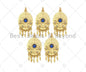 Gold Filled Cobalt CZ Micro Pave North Star On Oval Shape Pendant, 18K Gold Filled Medallion Charm, Necklace Bracelet Charm,16x26mm,Sku#L568