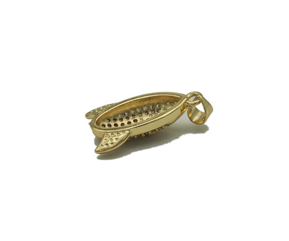 Gold CZ Rocket Charm, Sku#LK687
