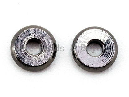 20pcs Rondelle Donuts Space Bead, 6mm/8mm/10mm Brass based, 24K Gold Silver Gunmetal Plated, Smooth finish,High quality,  SKU#C53