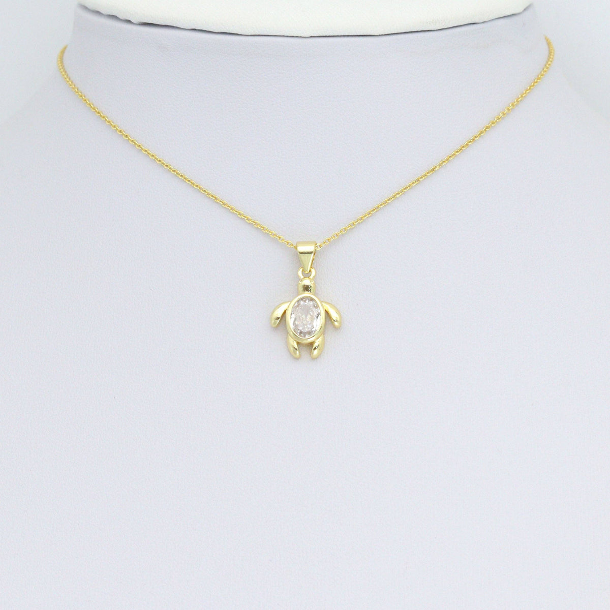Clear Oval CZ Tortoise Turtle Charm Pendant,Sku#LD716
