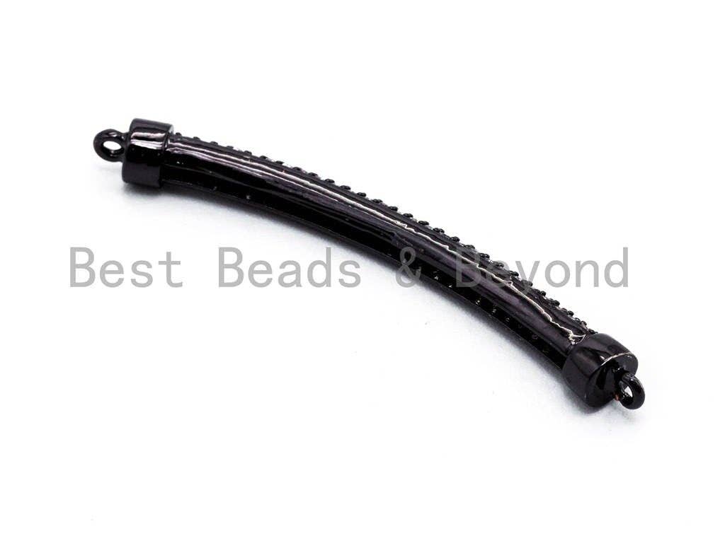 Clear CZ Micro Pave Curved Bar Connector, sku#M218