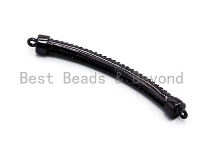 Clear CZ Micro Pave Curved Bar Connector, sku#M218