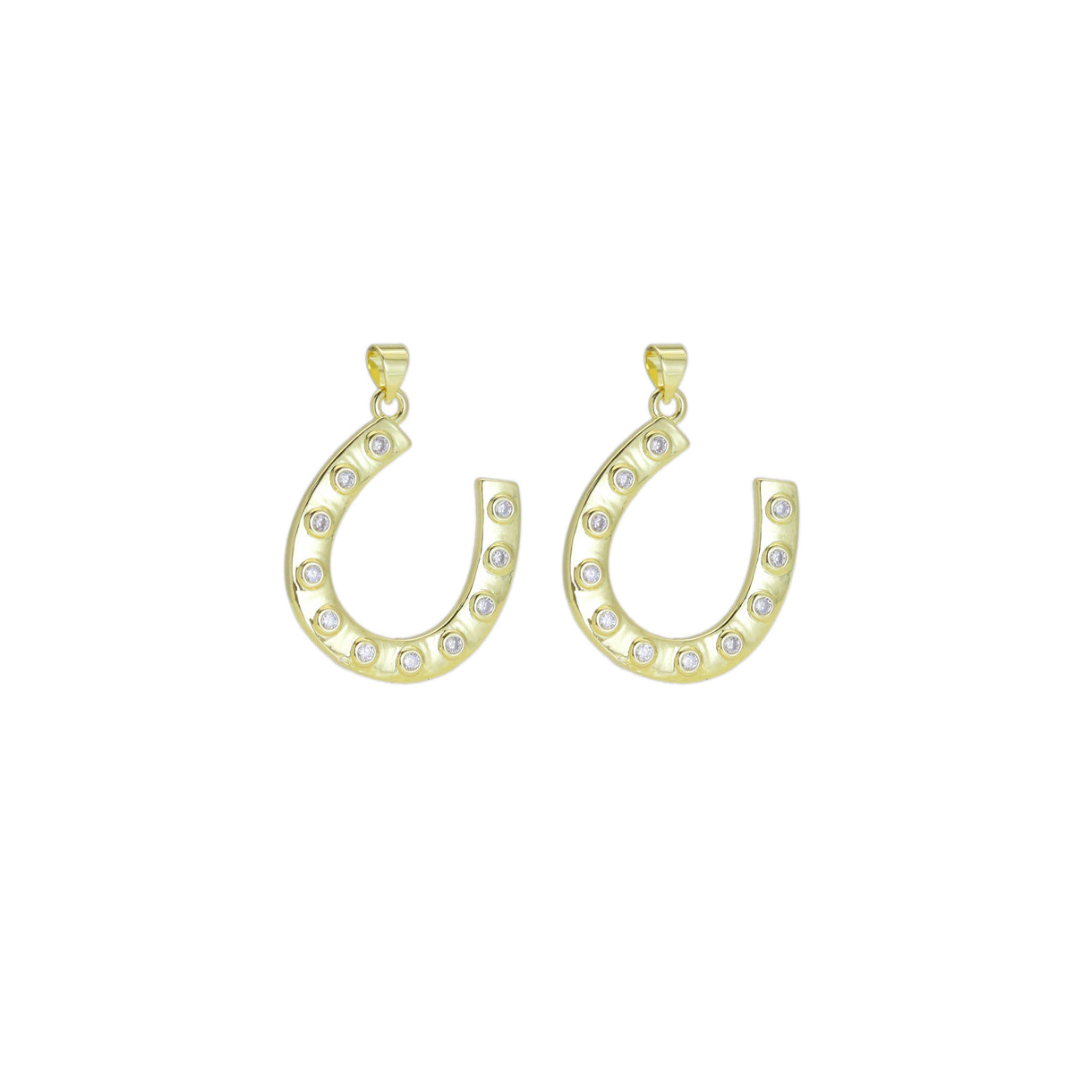 CZ Large Horseshoe U Shape Charm, Sku#LK910