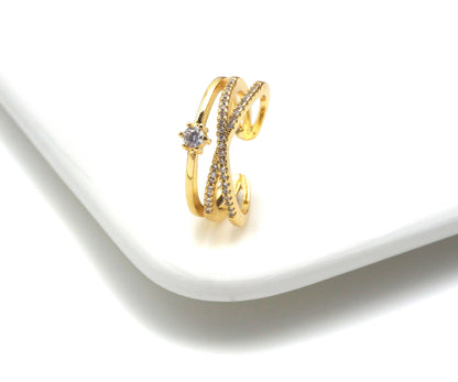CZ Pave Star Cross Ring, JL21