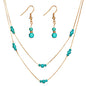 Vintage Bohemian Natural Turquoise Stone Jewelry Set
