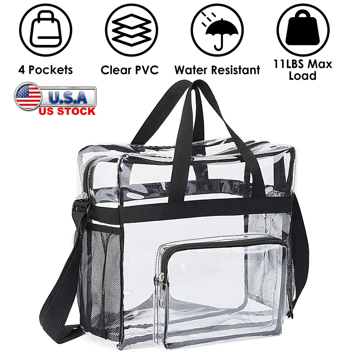 Clear Crossbody Bag Stadium Approved See-Through