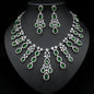 Women's Fashion Water Drop Zircon Necklace Earrings Set