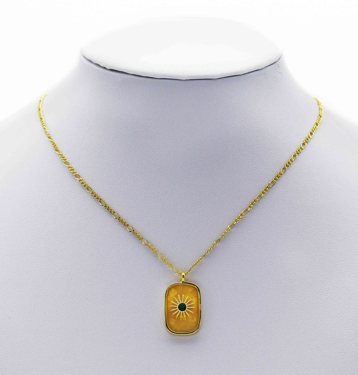 Gold North Star On Rectangle Gemstone Charm, Sku#LY14c