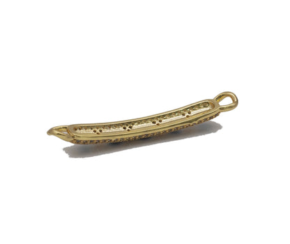 Gold CZ Enamel Evil Eye Long Bar Connector, Sku#LD330