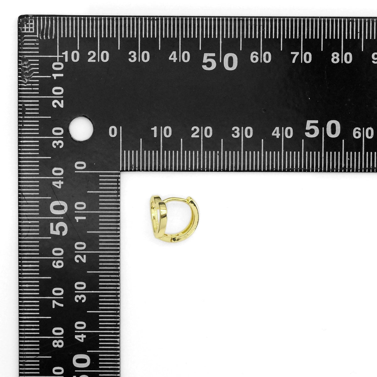 CZ Gold Heart Huggie Earrings, Sku#LK902