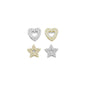 CZ Heart Star Spacer Connector Charm Beads, sku#A312