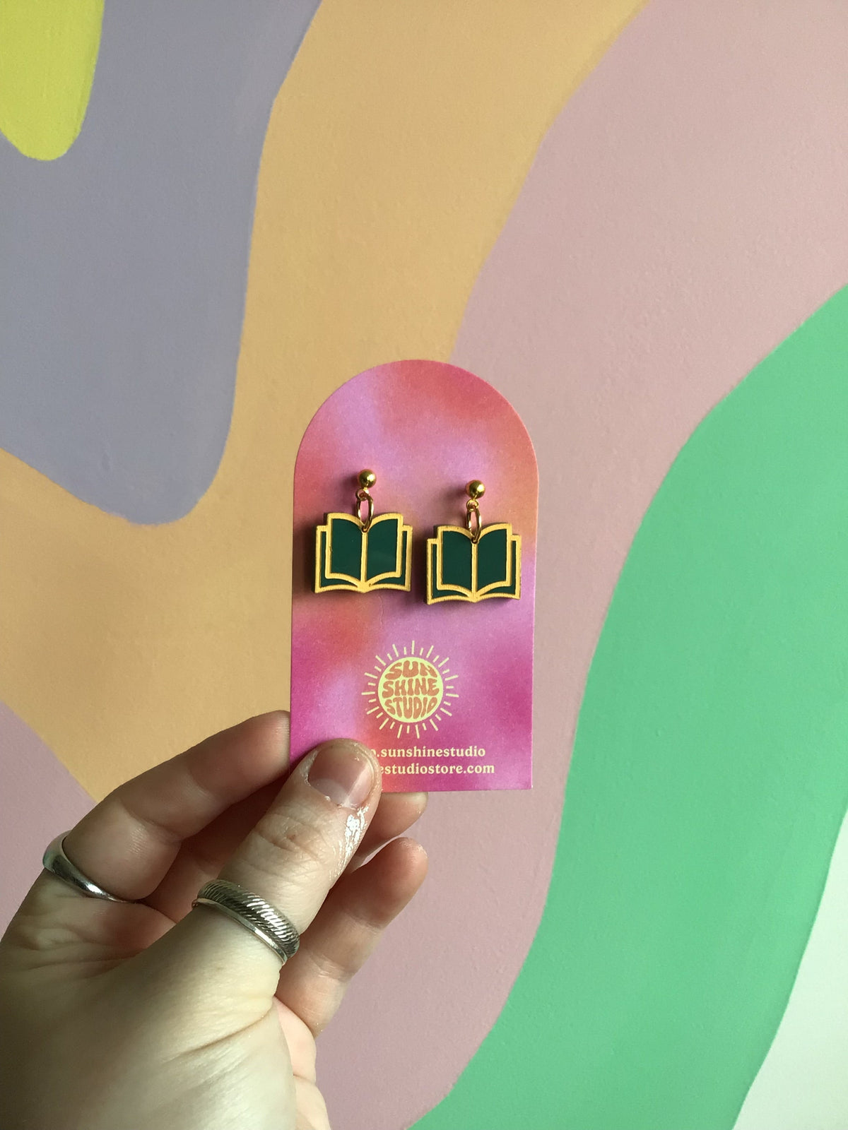 Single Open Book Earrings