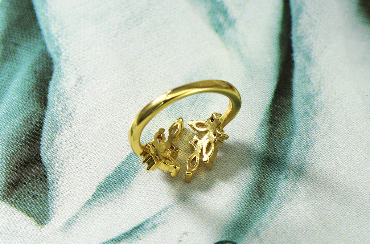 CZ Leaf Ring,Sku#X288