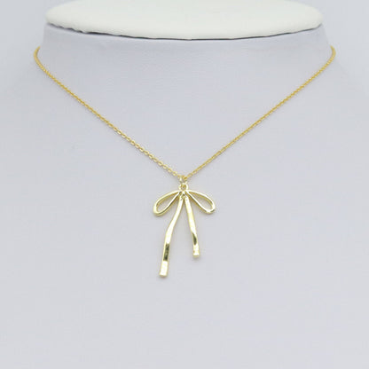 Slinky Gold Bow Shape Charm Pendant, Sku#LD665