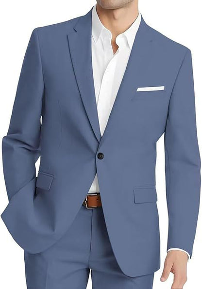 Mens Korean-style Slim-fit Two-piece Suit