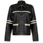 Women's Retro Contrast Color Split Leather Coat