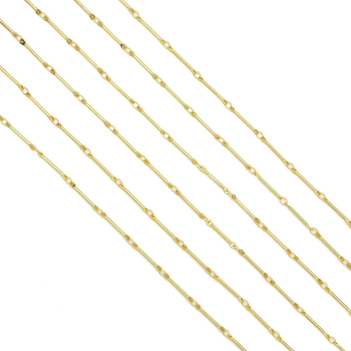 Gold Dainty Bar Link chain by Yard, Y865