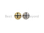 CZ Micro Pave Cross Patten Spacer Beads for Bracelet/Necklace, Men's Jewelry Bracelet Beads, 10mm, sku#Z1095
