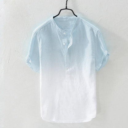 Breathable Comfortable Resort-style Ombre Short-sleeve Shirt