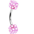 Pink DICE Belly Ring