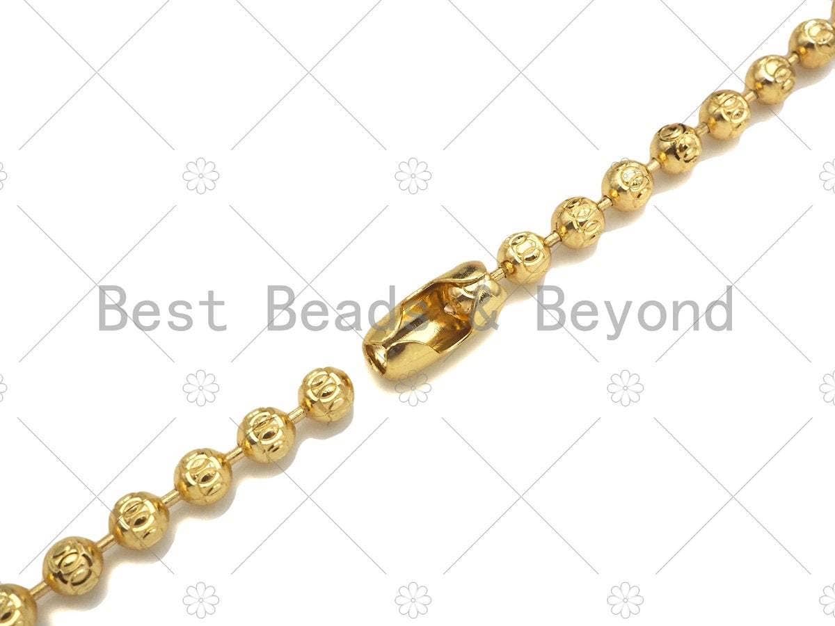 Carved 4mm Ball Beads Necklace Bracelet/Necklace,Sku#LD74