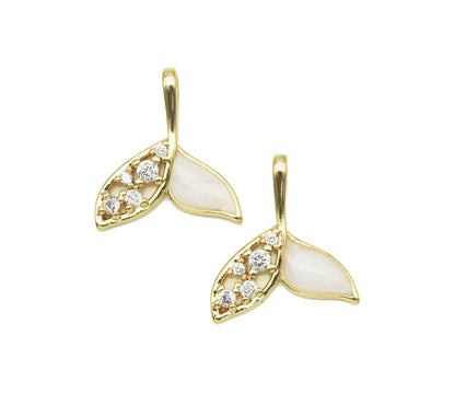 CZ Enamel Shark Tail Charm, Sku#LD198