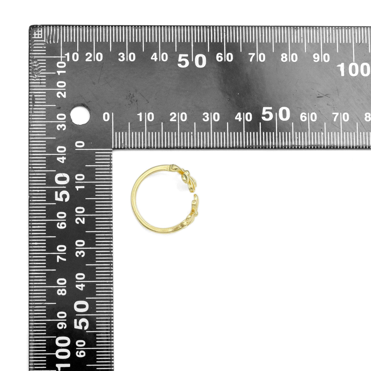Daisy Flower Gold Silver Adjustable Ring, Sku#A196