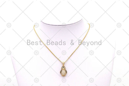 CZ Micro Pave 3D Penguin Shape Pendant, 18K Gold Filled Penguin Charm, Necklace Bracelet Charm Pendant, Sku#LD165