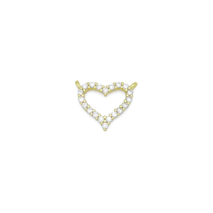 Clear CZ  Frame Heart Connector Charm Pendant, Sku#LK1048