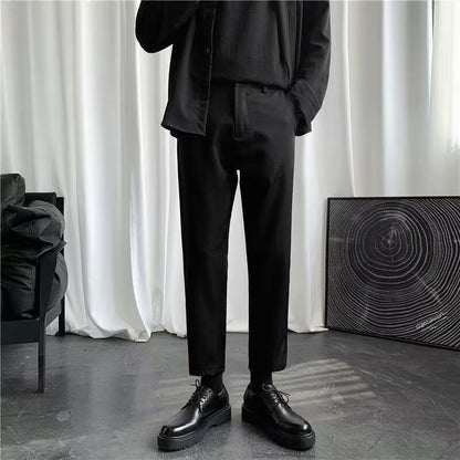 Men's Dress Pants Men's Cropped Slim-fit Casual