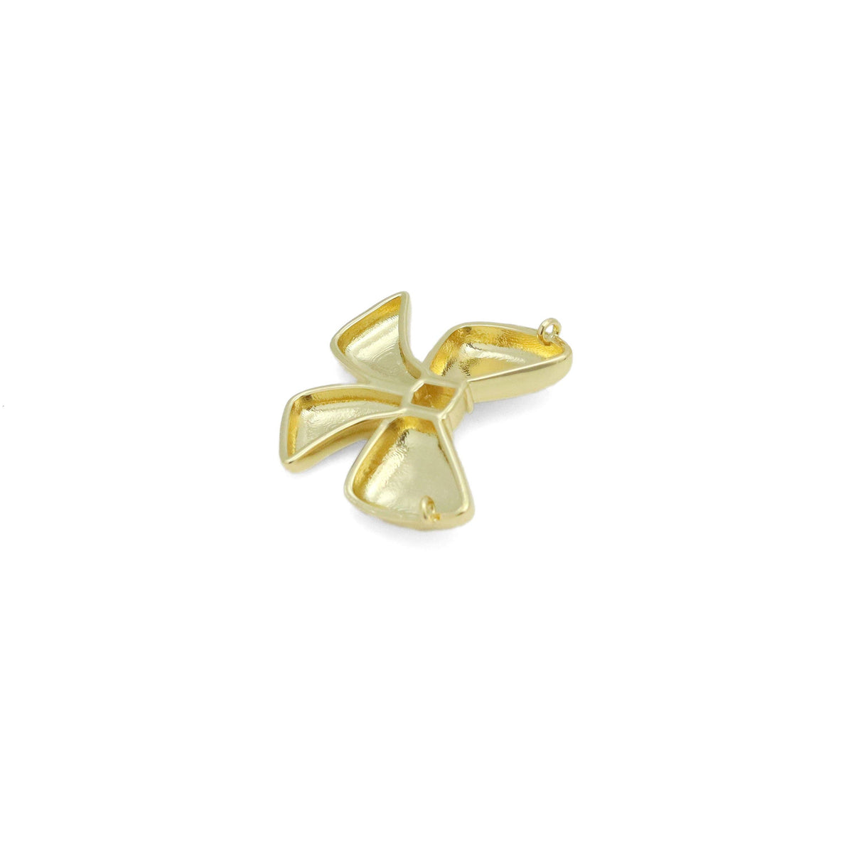 Gold Silver Bow Connector Charm Pendant, Sku#A311