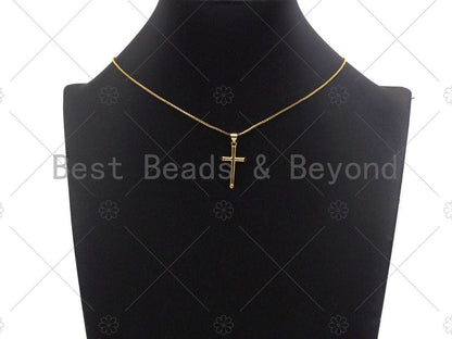 18k Gold Plated Cross Shape Charms, Gold Cross Charms, Cross Pendant, Gold Pendant, Cross Necklace Charms, 9x17/12x22/15x26mm, Sku#LK148