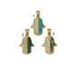 CZ Turquoise Malachite Abalone Hamsa Hand Charm, Sku#L677